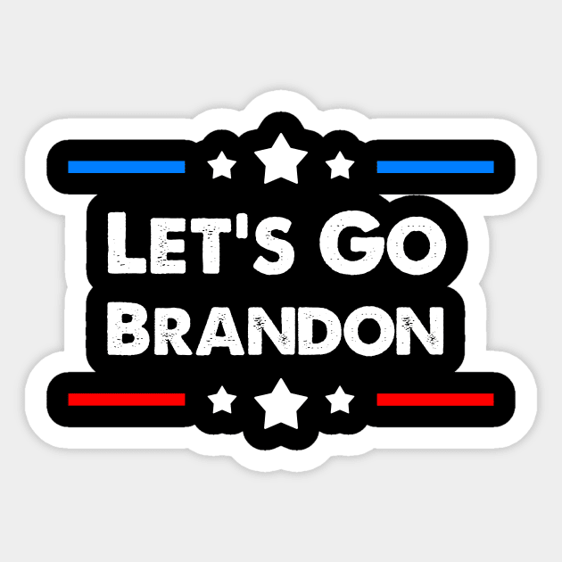 Let's Go Brandon Anti Biden Art Of USA Flag In Vintage Style Sticker by mangobanana